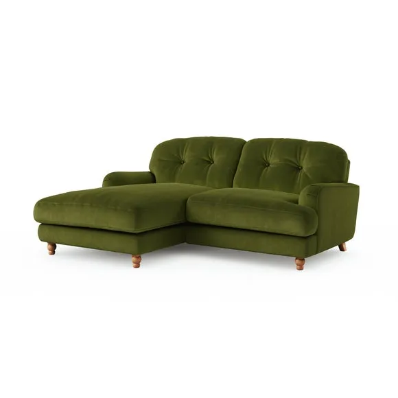 Martha Matte Plush Velvet Corner Chaise Sofa 6