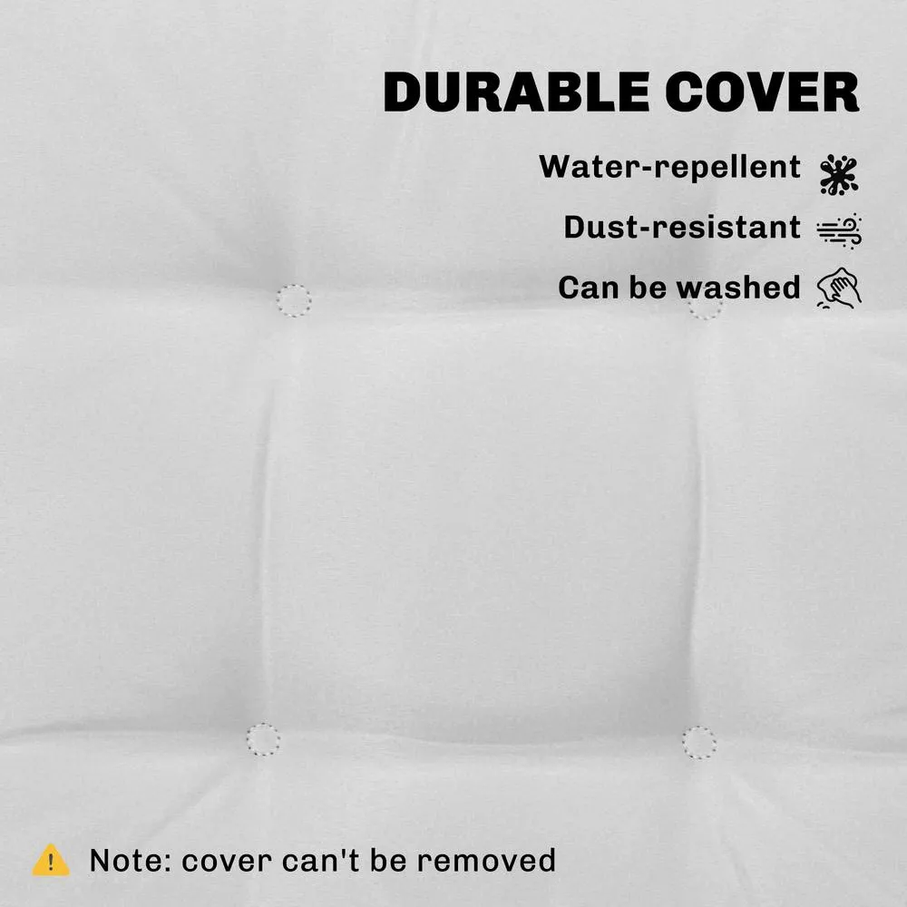 OUTSUNNY 42 x 42cm Replacement Garden Seat Cushion Pad with Ties, Light Grey 6