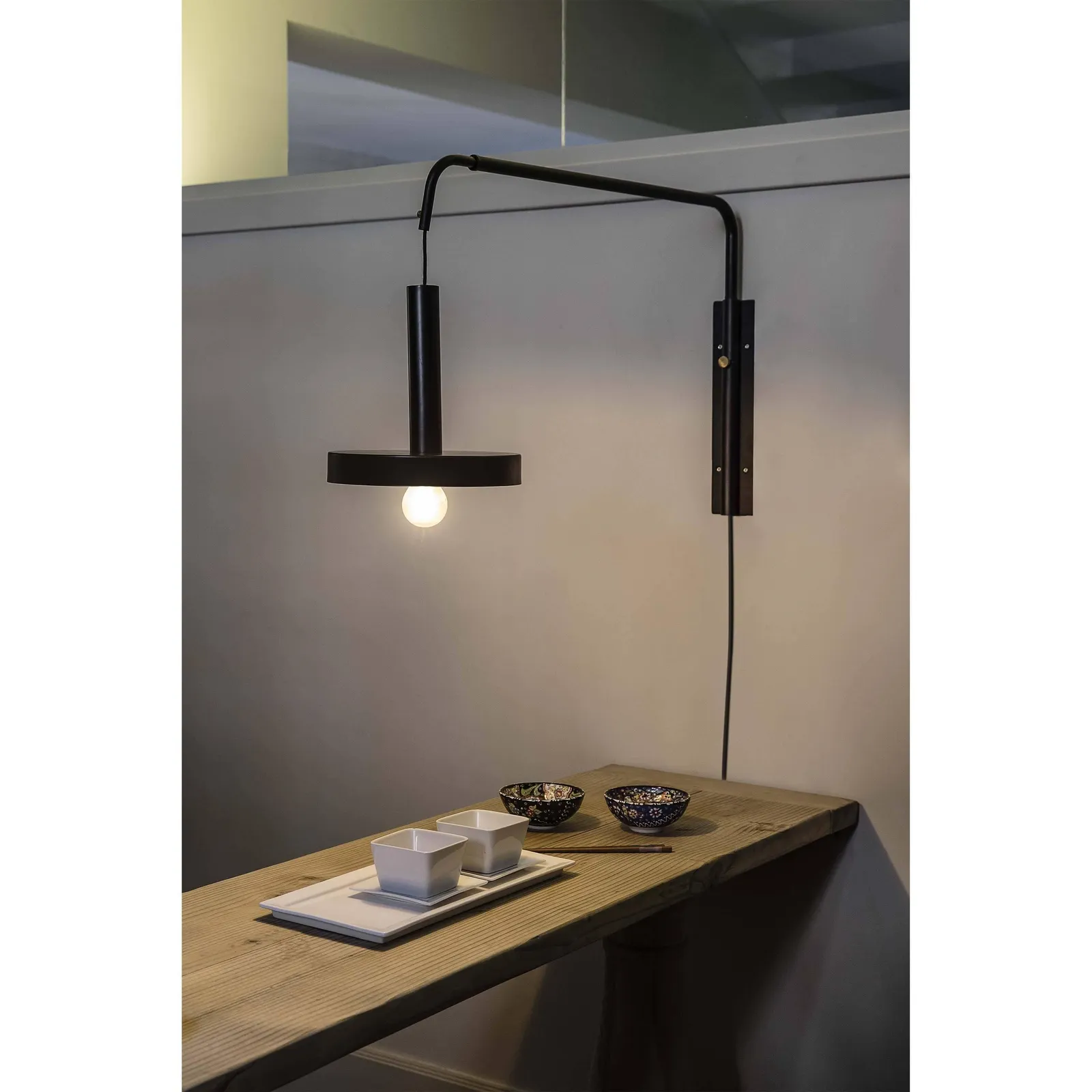 Netlighting Whizz Wall Light Extendable Black Satin Gold 1x E27 2