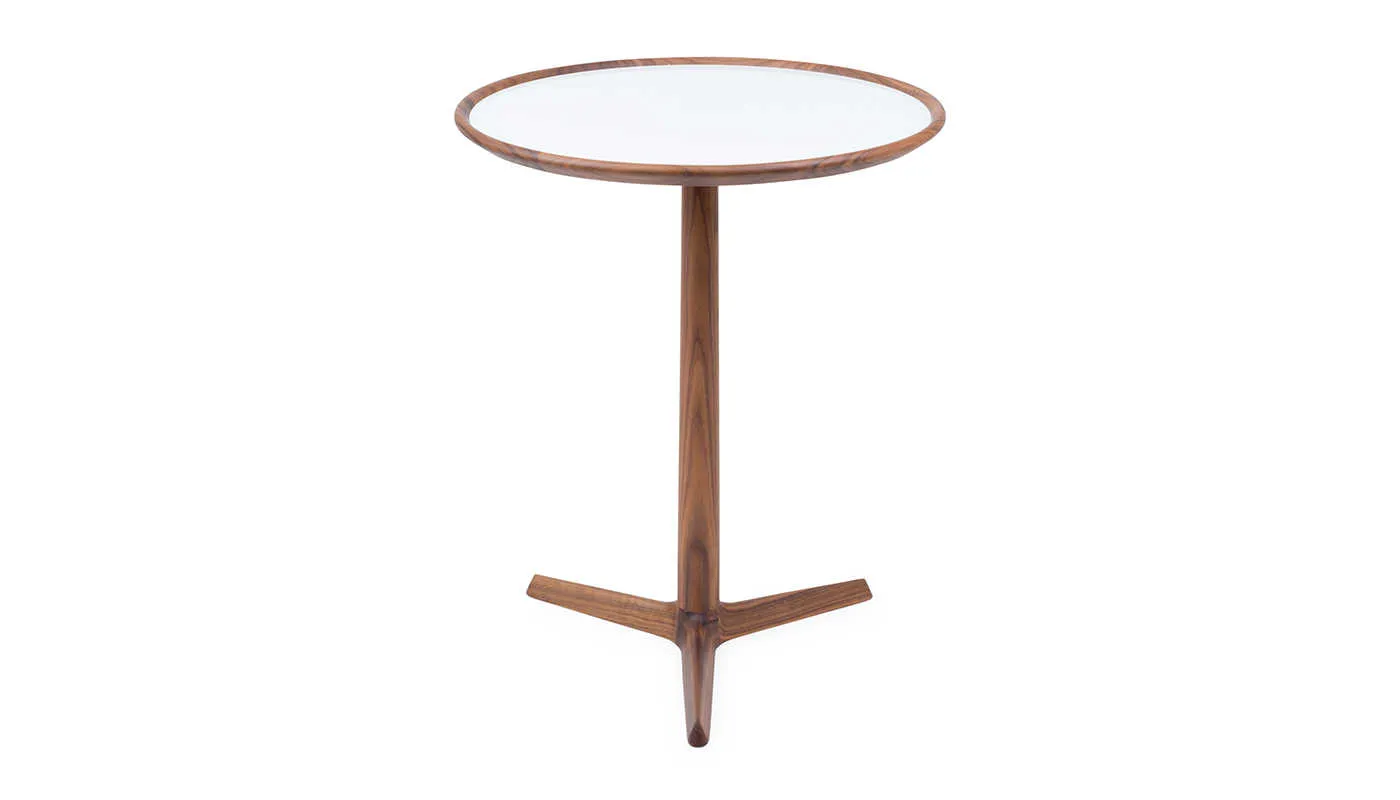 Porada Pausa 61 Side Table Walnut Glass