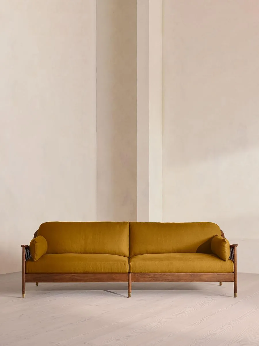 Atlanta Four Seater Sofa, Linen, Turmeric