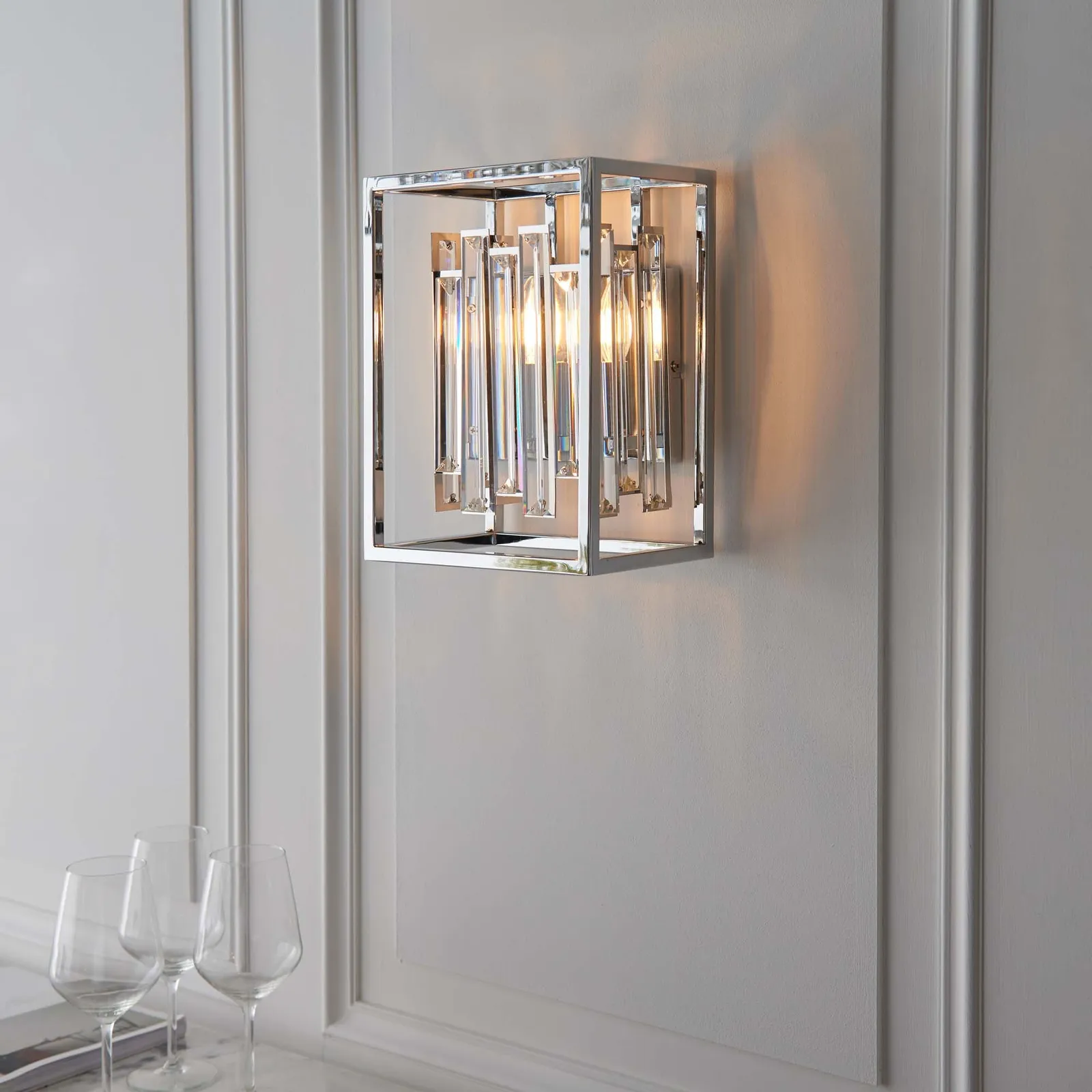 Vogue Crystal Juneau Wall Light Chrome