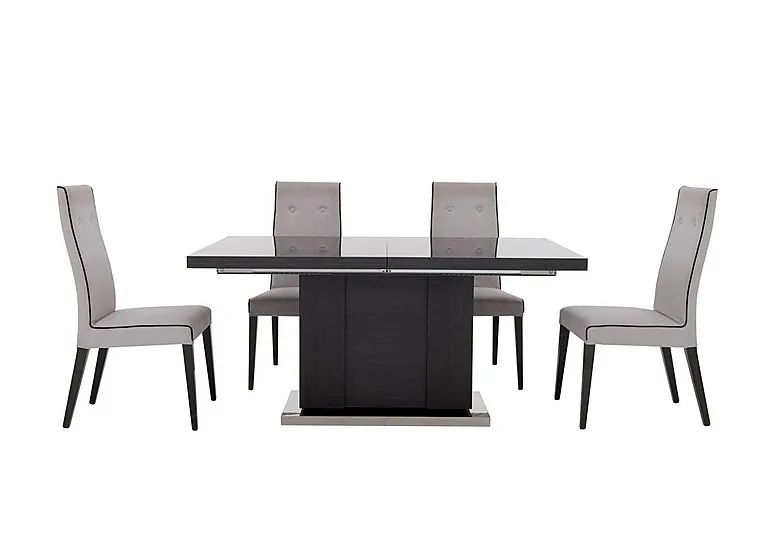 St Moritz Extending Table and 4 Fabric Upholstered Chairs