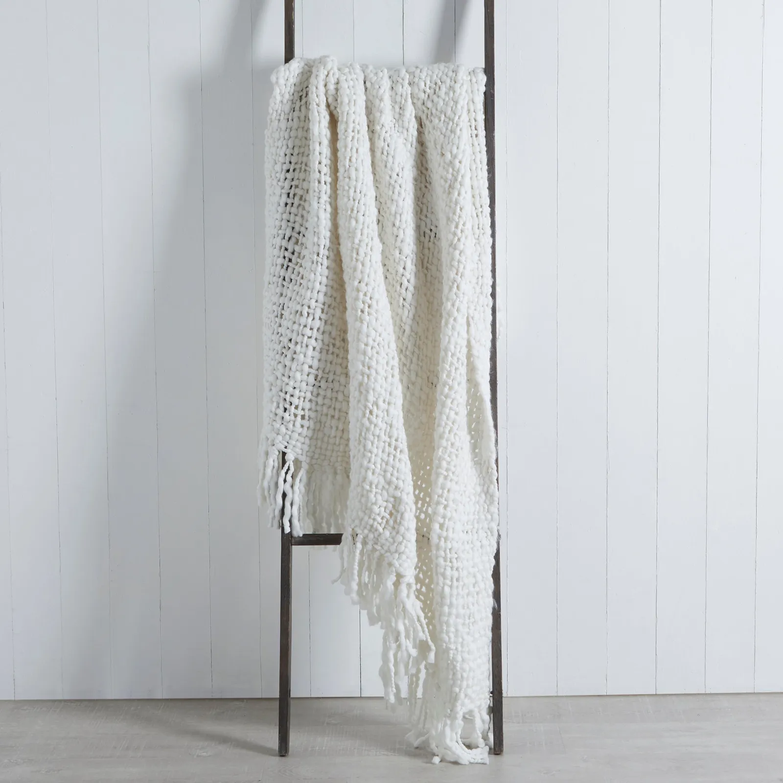 Freya Chunky Knit 130cm x 180cm Throw White