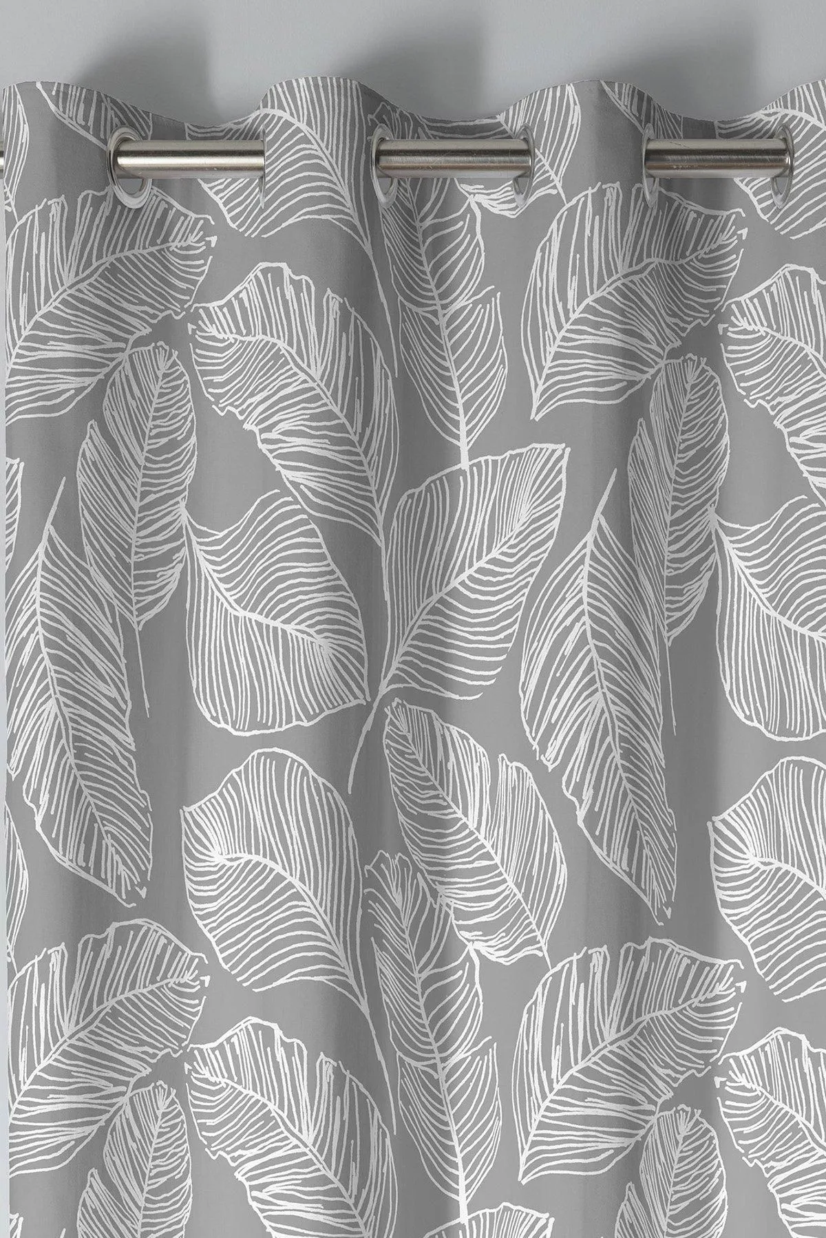 Fusion 'Matteo' 100% Cotton Light Filtering Pair of Eyelet Curtains in Grey 2