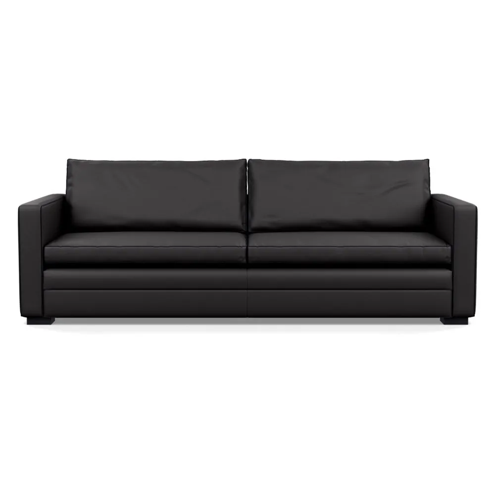Heal's Palermo 5 Seater Sofa Leather Grain Graphite 063 Black Feet 1