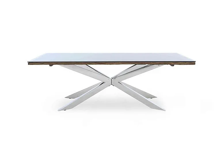 Kiara Large Rectangular Dining Table with Chrome Legs