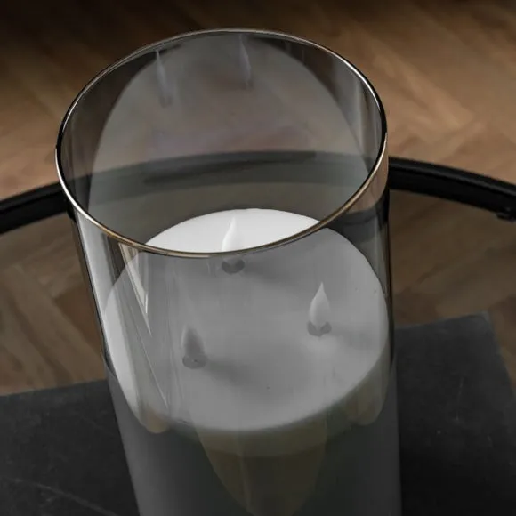 Tall Clear Glass LED Multiwick Candle 4