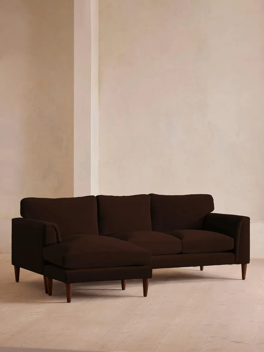 Reya Chaise-end, Sofa, Velvet, Chocolate