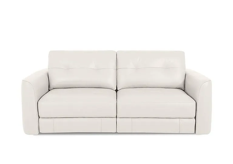 Drift 2.5 Seater Leather Power Glider Sofa - BV Star White - Sofas and Armchairs - In Time for Christmas