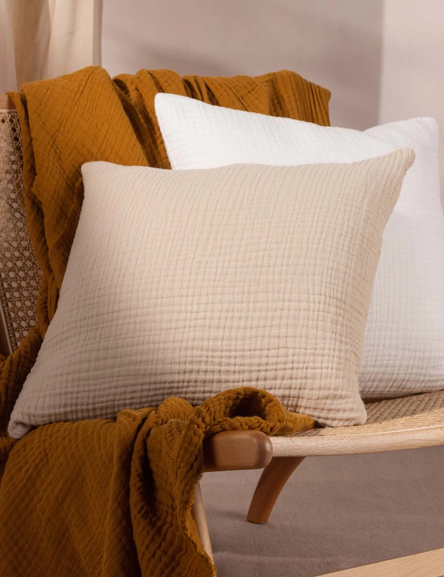 YARD Lark Pure Cotton Cushion Natural