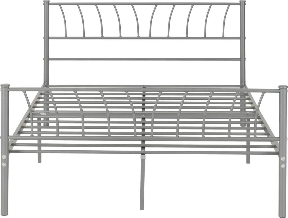 Seconique Harlow 4'6" Double Bed in Silver 4