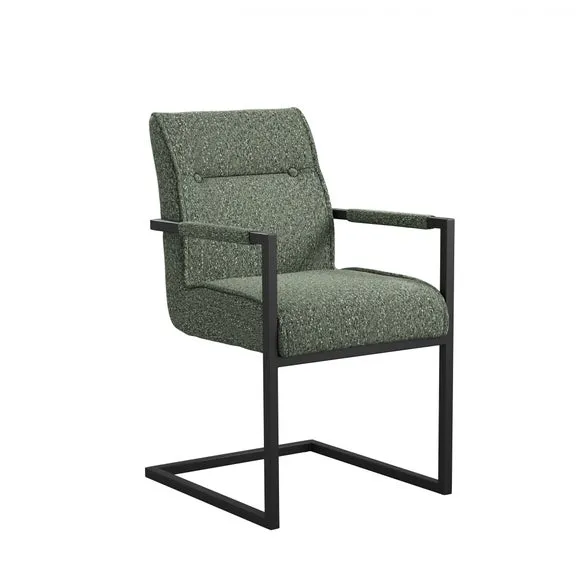 Set of 2 Cleaver Tweed Dining Chairs with Arms 3
