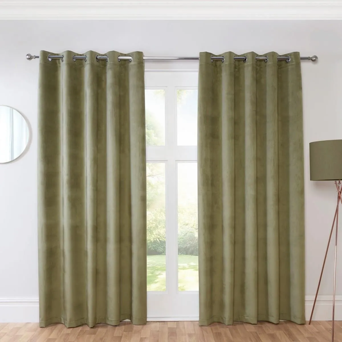 Sundour Casa Eyelet Curtains in Green