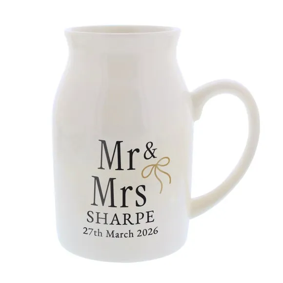 Personalised Mr and Mrs Couples Jug Vase 5