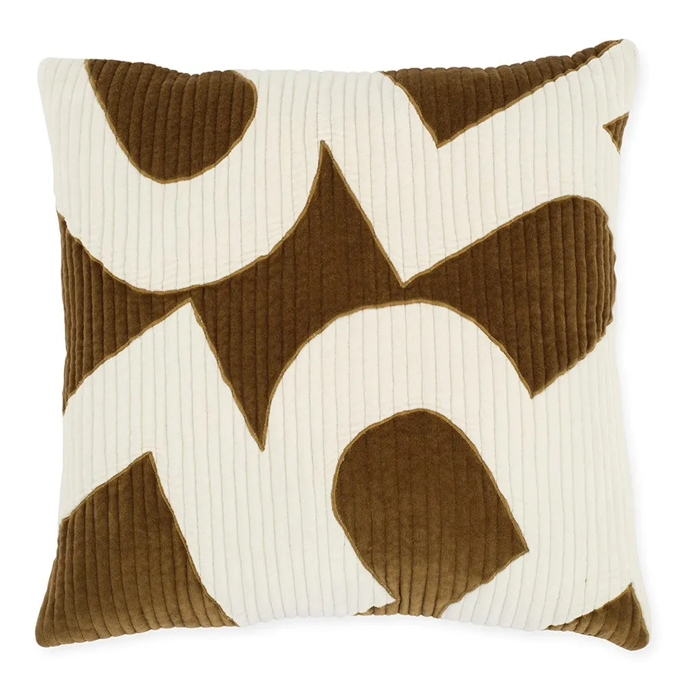 Heal's 59 Cushion Olive & Cream 45 x 45cm 2