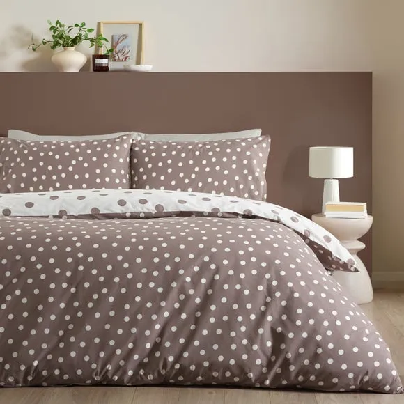 Catherine Lansfield Polka Dot Quilt Cover & Pillowcase Set 2