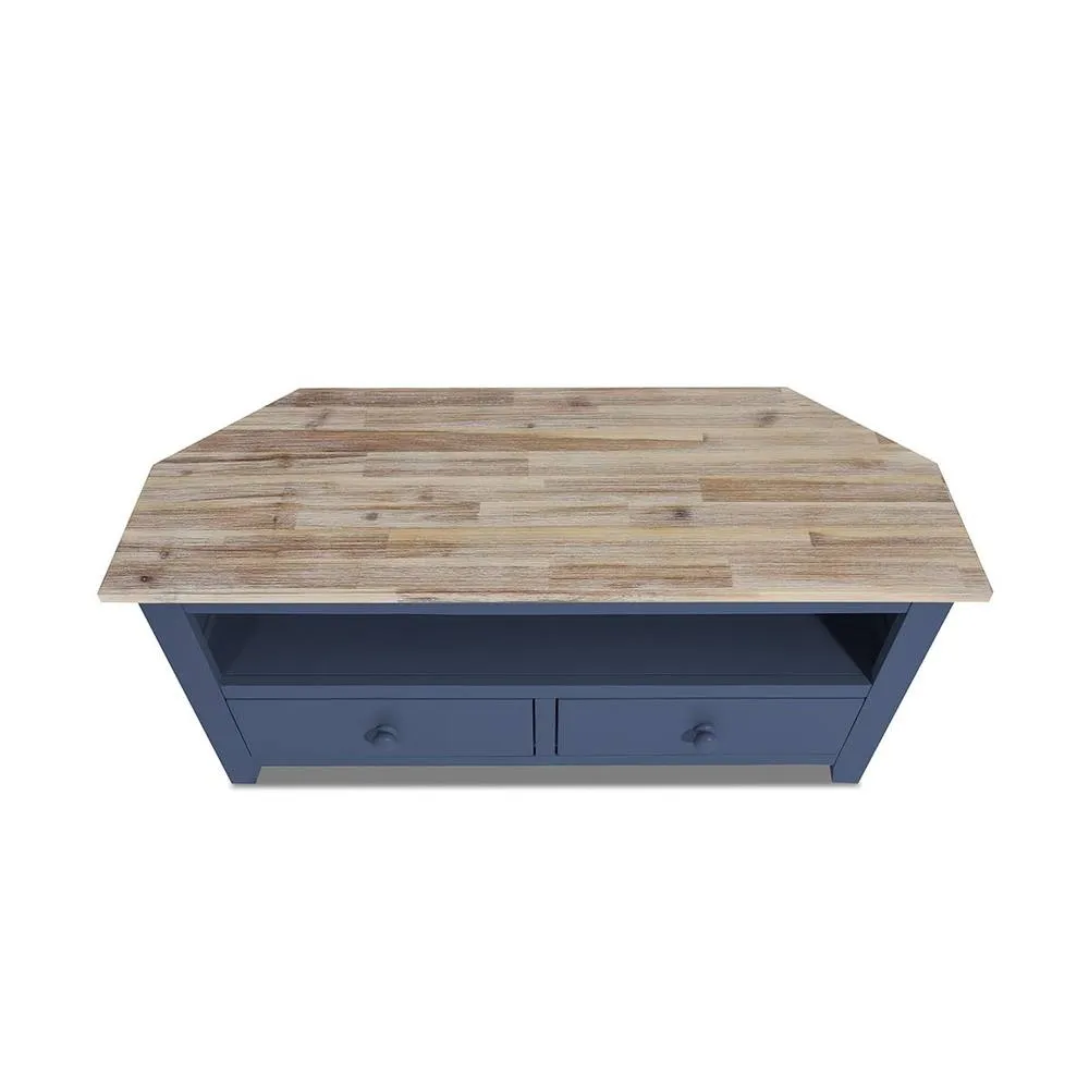 Statement Furniture Florence Corner TV Unit With 2 Drawers & Shelf in Navy 3