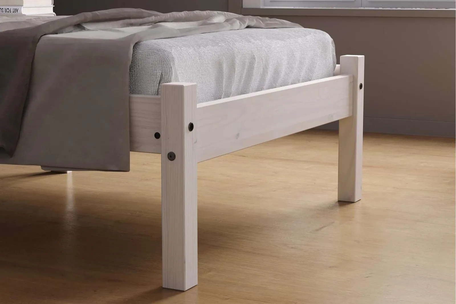Birlea White Wood Single Bed & Mattress Bundle Rio Air Sleepsoul 90cm 3ft 4