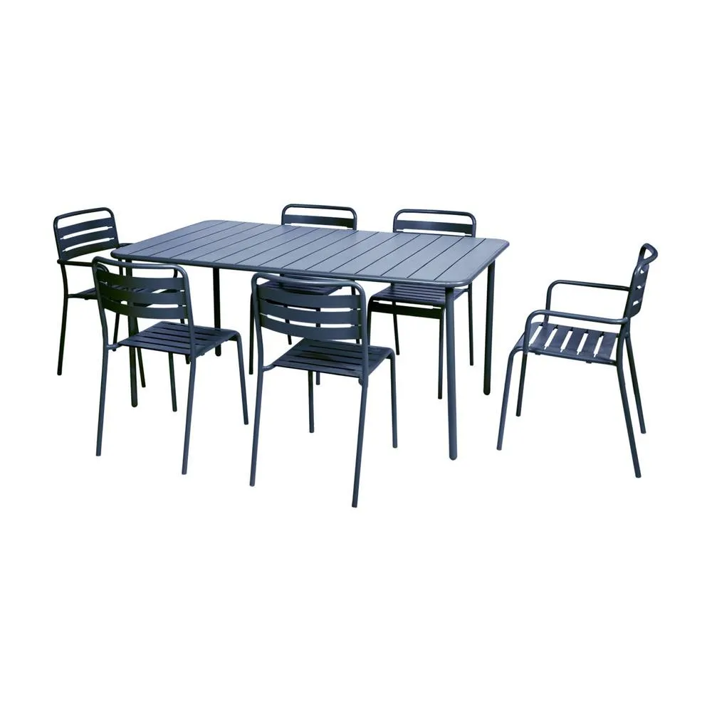 sweeek 6-8 seater rectangular steel garden table in Dark Blue 6
