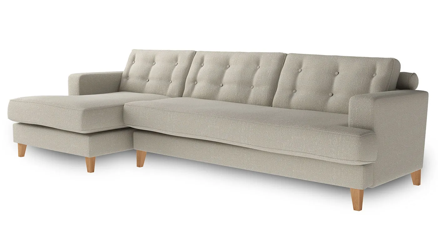 Heal's Mistral Left Hand Corner Sofa Texture Limestone Natural Feet