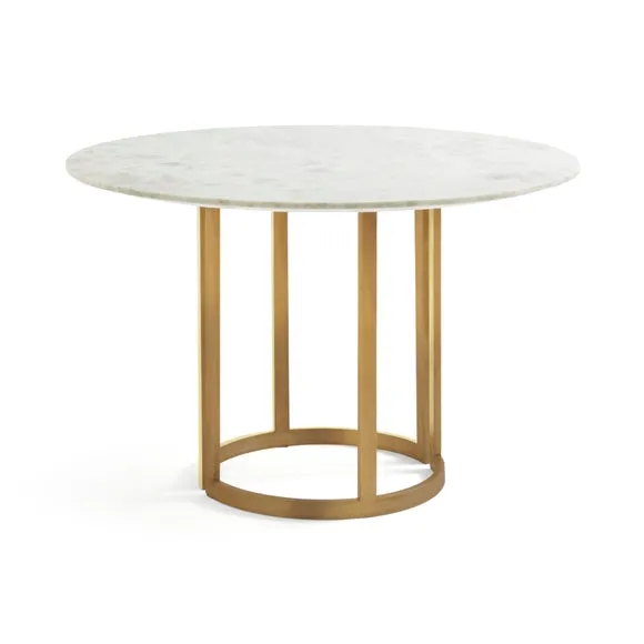 Sascha 4 Seater Round Dining Table, Marble 5