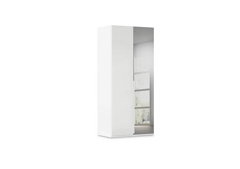 Haven 101cm 2 Door Hinged Wardrobe with 1 Glass and 1 Mirror Door