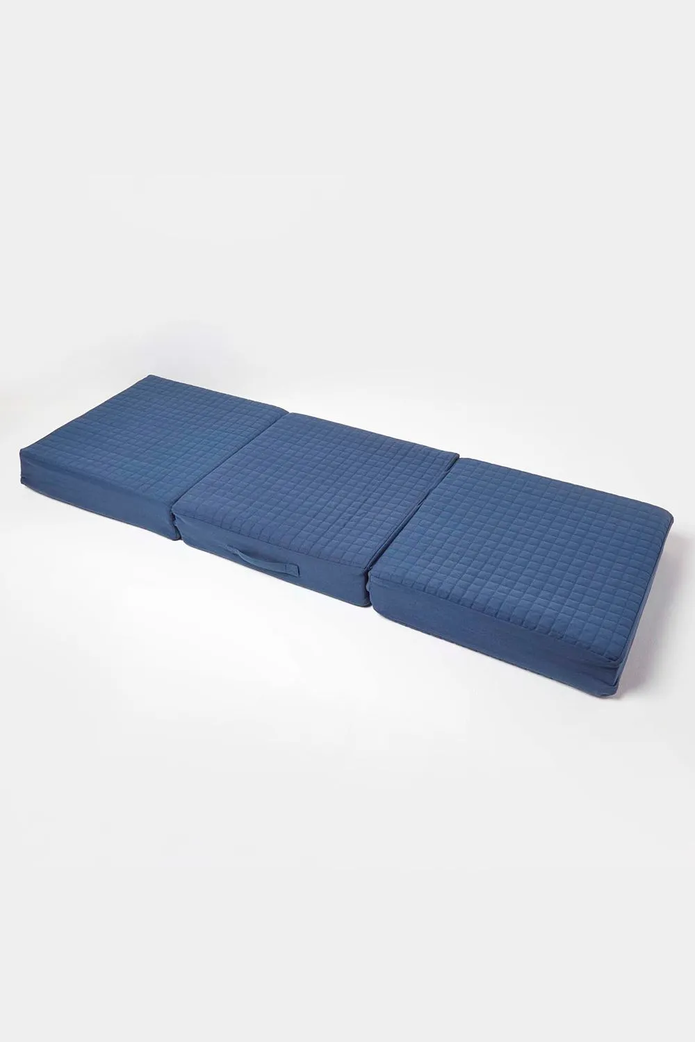 Homescapes Quilted Cotton 3 Seater Orthopaedic Booster Cushion Cover in Navy 5