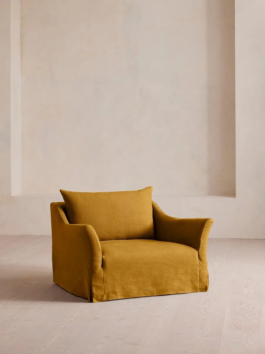 Roma Loveseat, Linen, Turmeric