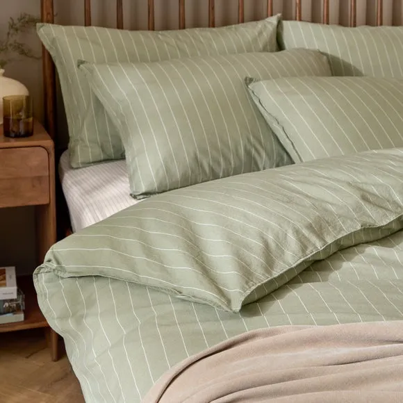 Yard Linear 100% Cotton Duvet Cover & Pillowcase Set 2