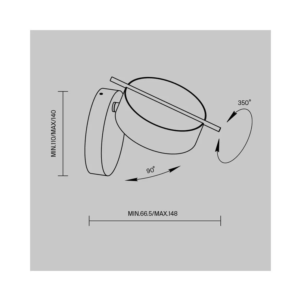 Netlighting Nuance Modern Integrated LED Wall Lamp Black 3000K 200lm 5
