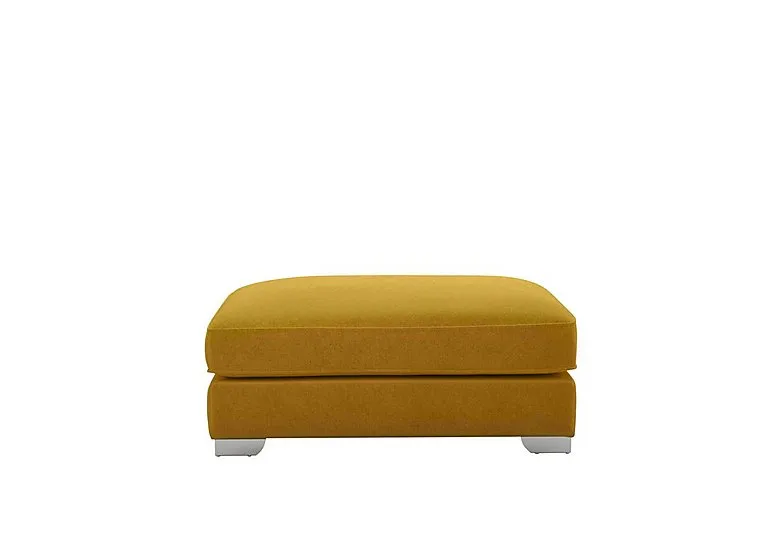 Isobel Rectangular Footstool - Golden Spice with Chrome Feet