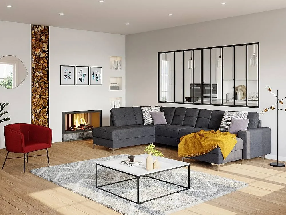 Vente-unique Designer Coffee Table - Marble & Metal - White & Black - ARETHA 4