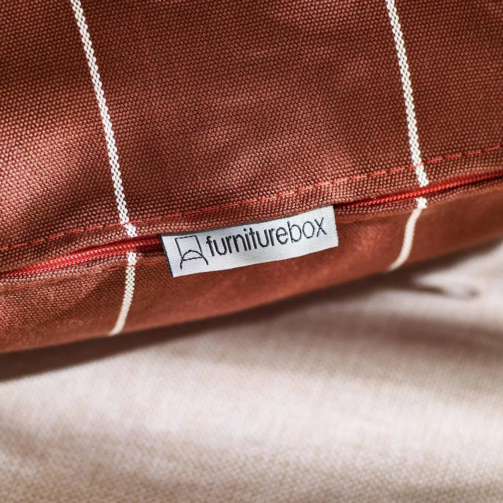 FurnitureboxUK 2x Stripe Outdoor Cushions (pair) in Brown 2
