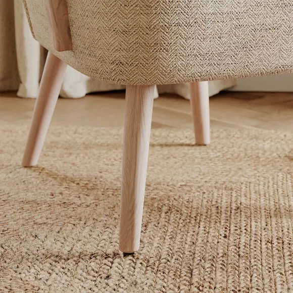 Eliza Swithland Herringbone Wooden Occasional Armchair 5