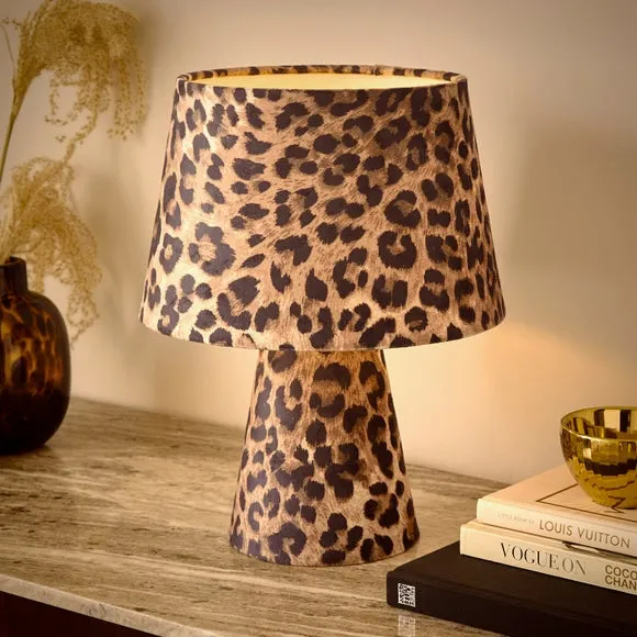 Leopard Print Velvet Table Lamp 2