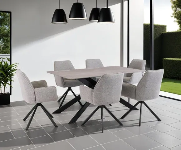 Camilla 6 Seater Dining Table, Sintered Stone 1