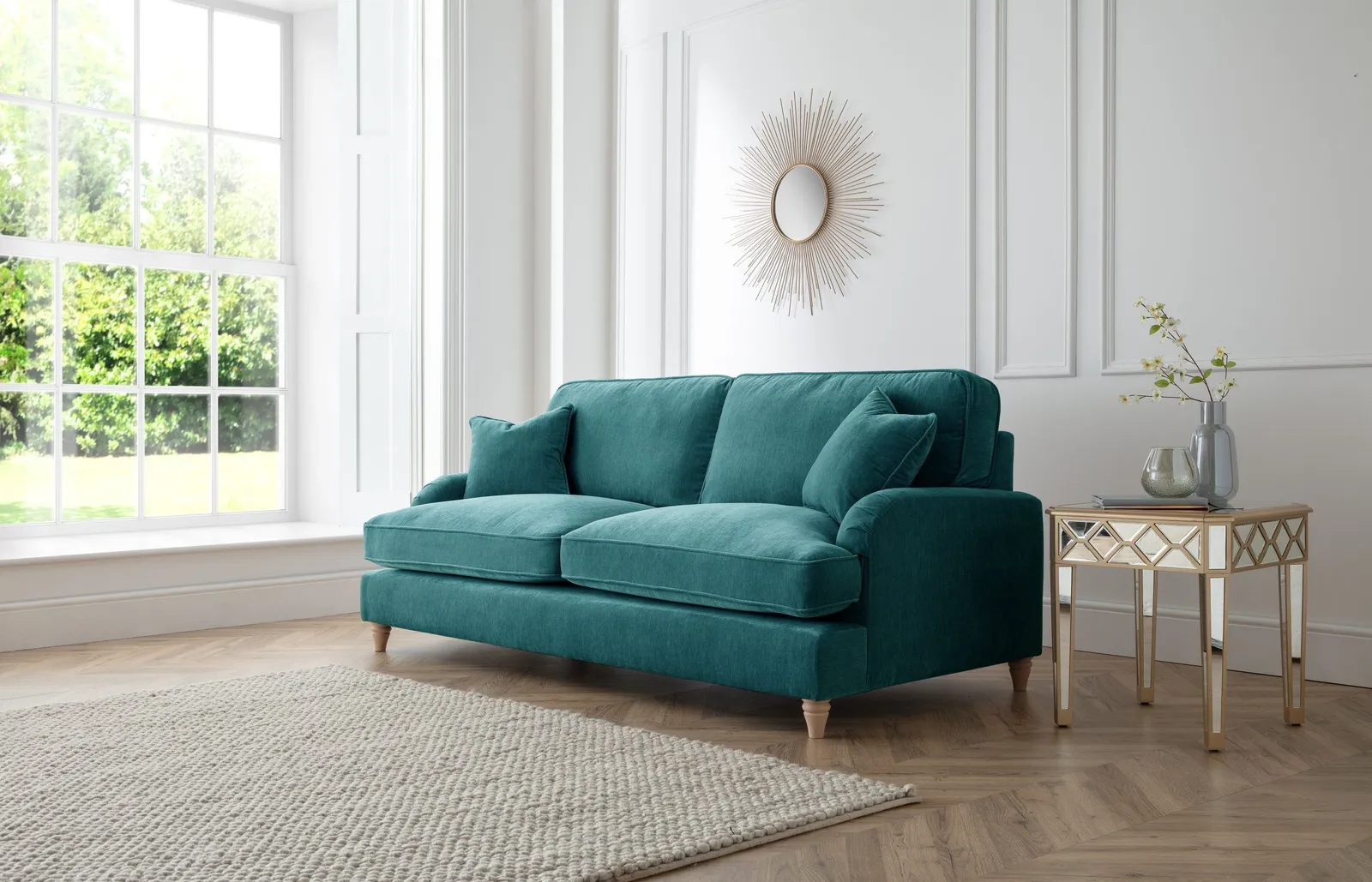 The Great Sofa Company Orla 3 Seater Sofa Manhattan Navy in Emerald 2