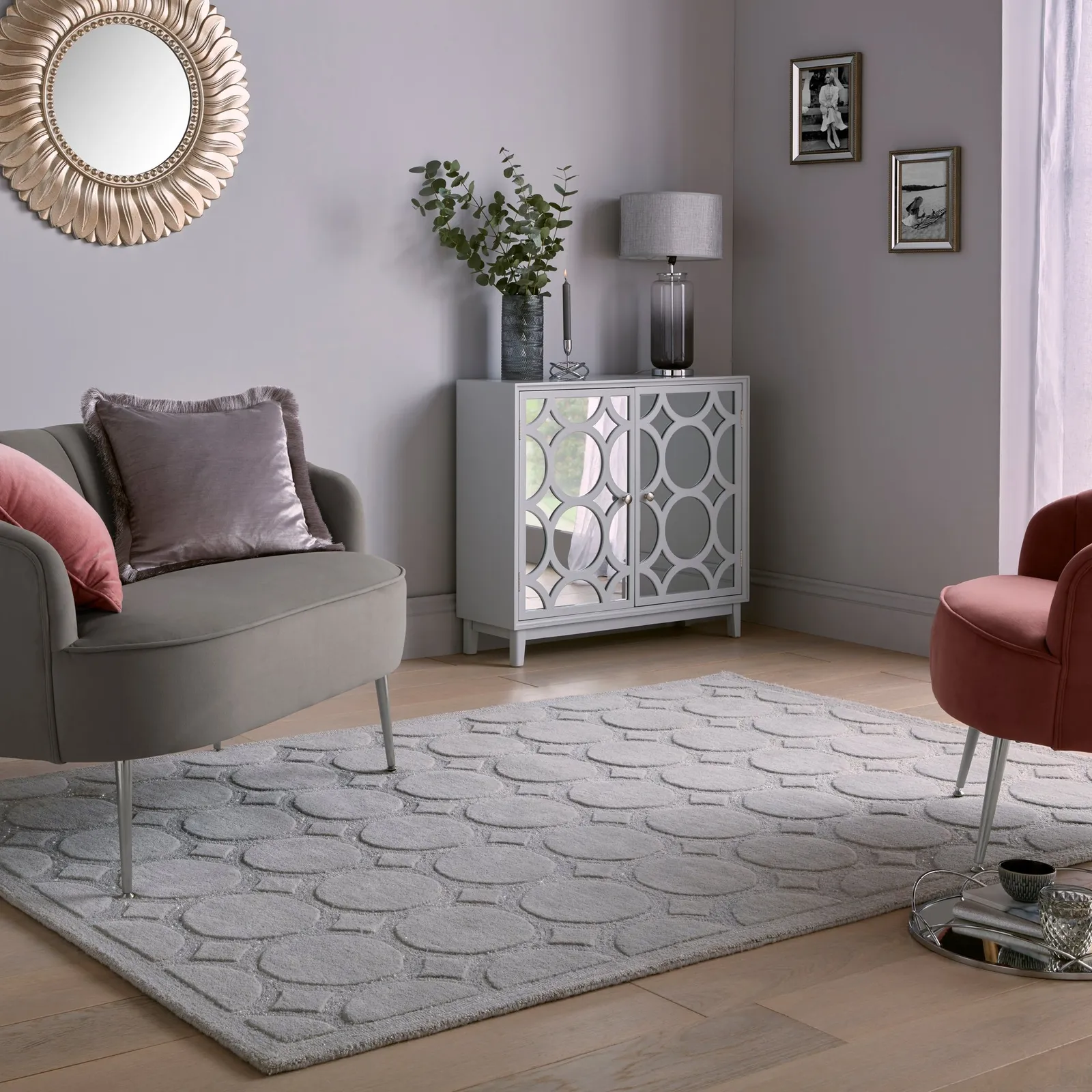 Delphi Wool Rug Silver