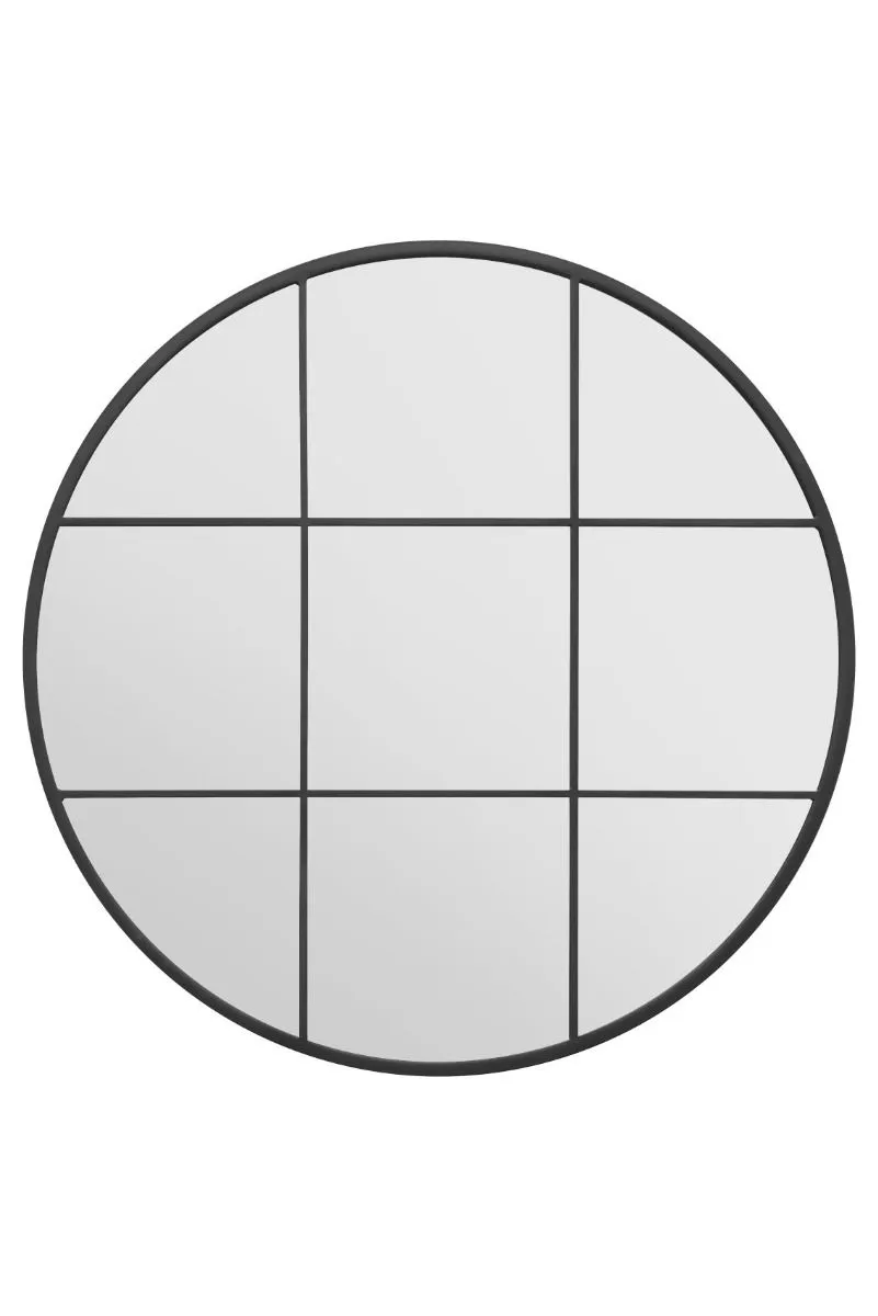 MirrorOutlet Black Metal Frame Round Garden Wall Mirror 39" x 39" (100x100CM) 5