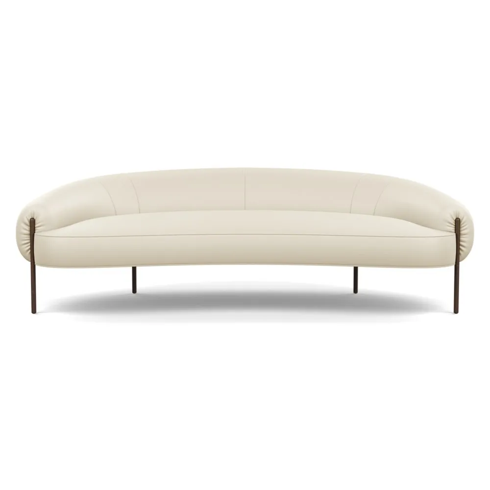 Heal's Isola 3 Seater Sofa Leather Grain Storm 006 Bronze Feet 1