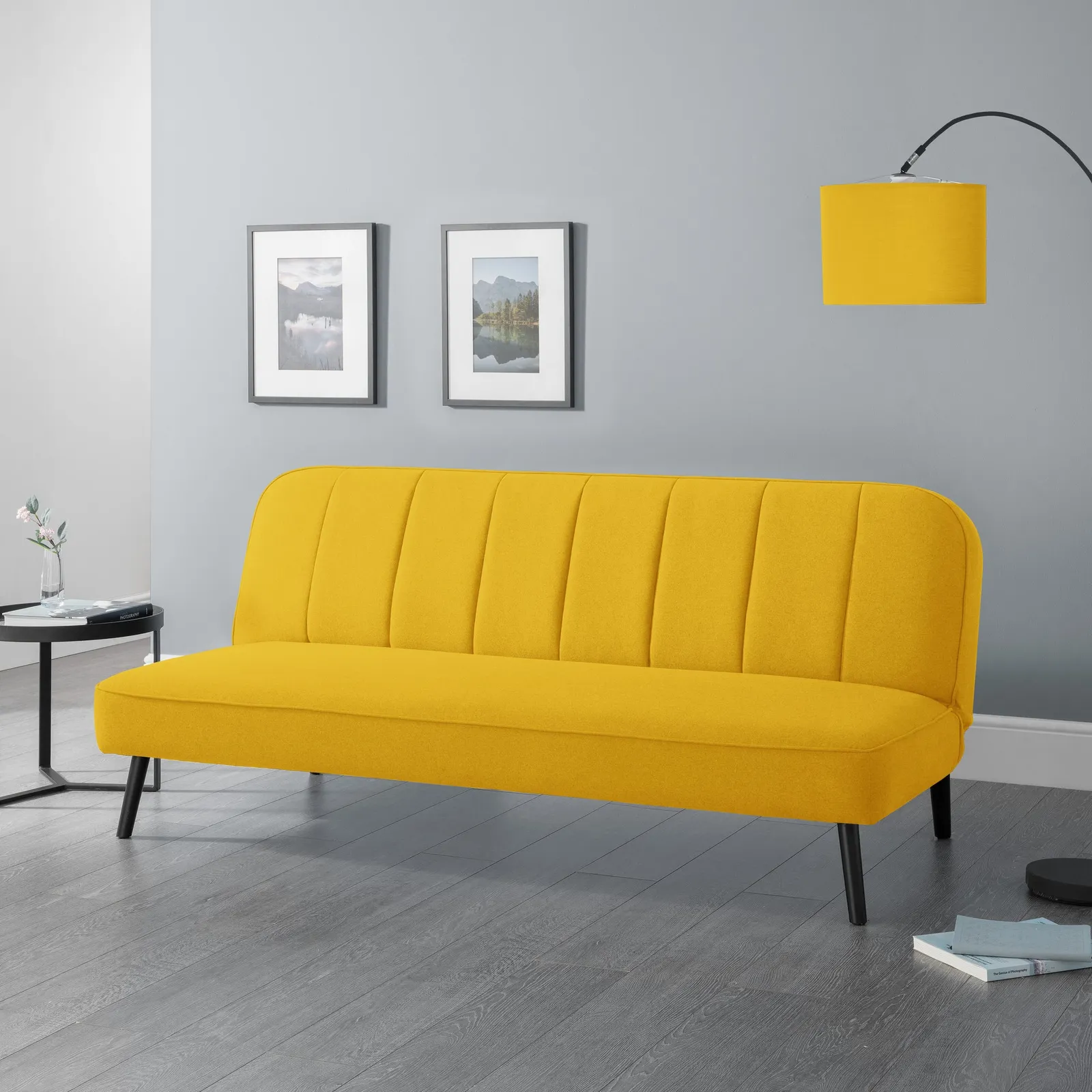 Miro Linen Clic Clac Sofa Bed Mustard