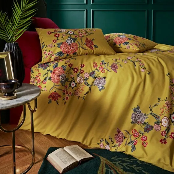 Tiverton Floral Trail 100% Cotton Sateen Duvet Cover & Pillowcase Set 3