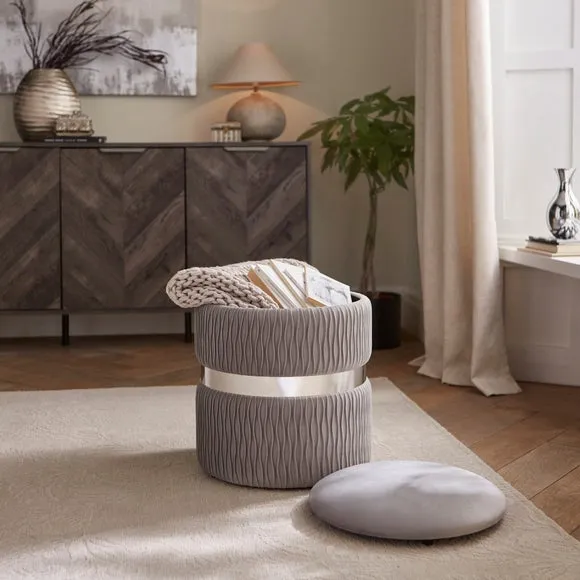 Eden Velvet Storage Footstool 2