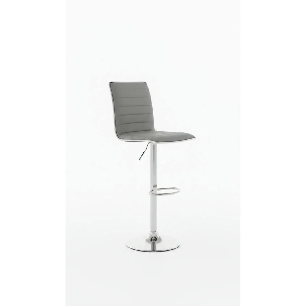 netfurniture Crispi Kitchen Breakfast Bar Stool Grey Padded Seat Adjustable Height