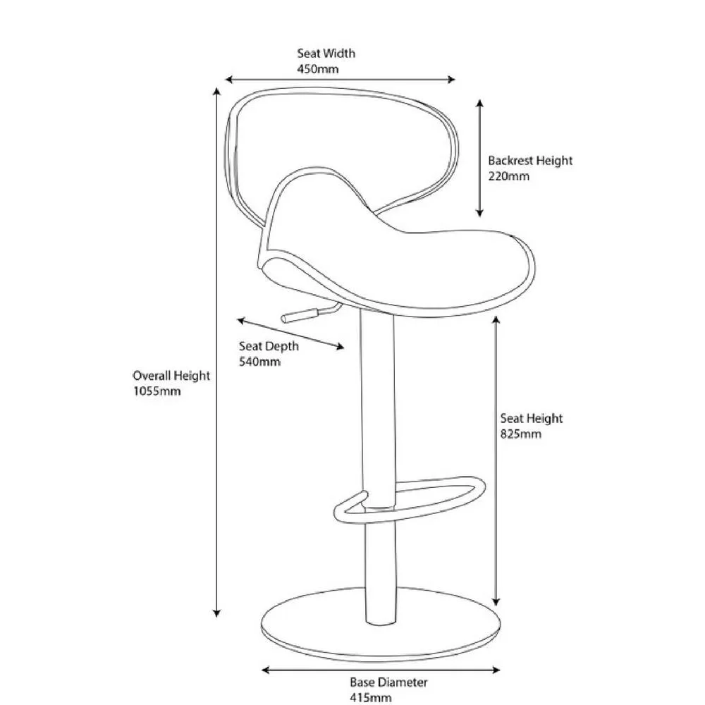 netfurniture Dove White Kitchen Bar Stool Padded Back Height Adjustable 4