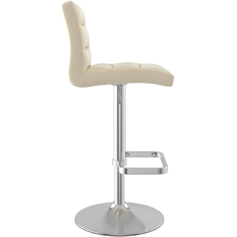netfurniture Swank Brushed Steel Bar Stool With Faux Leather Padded Seat Cream 4