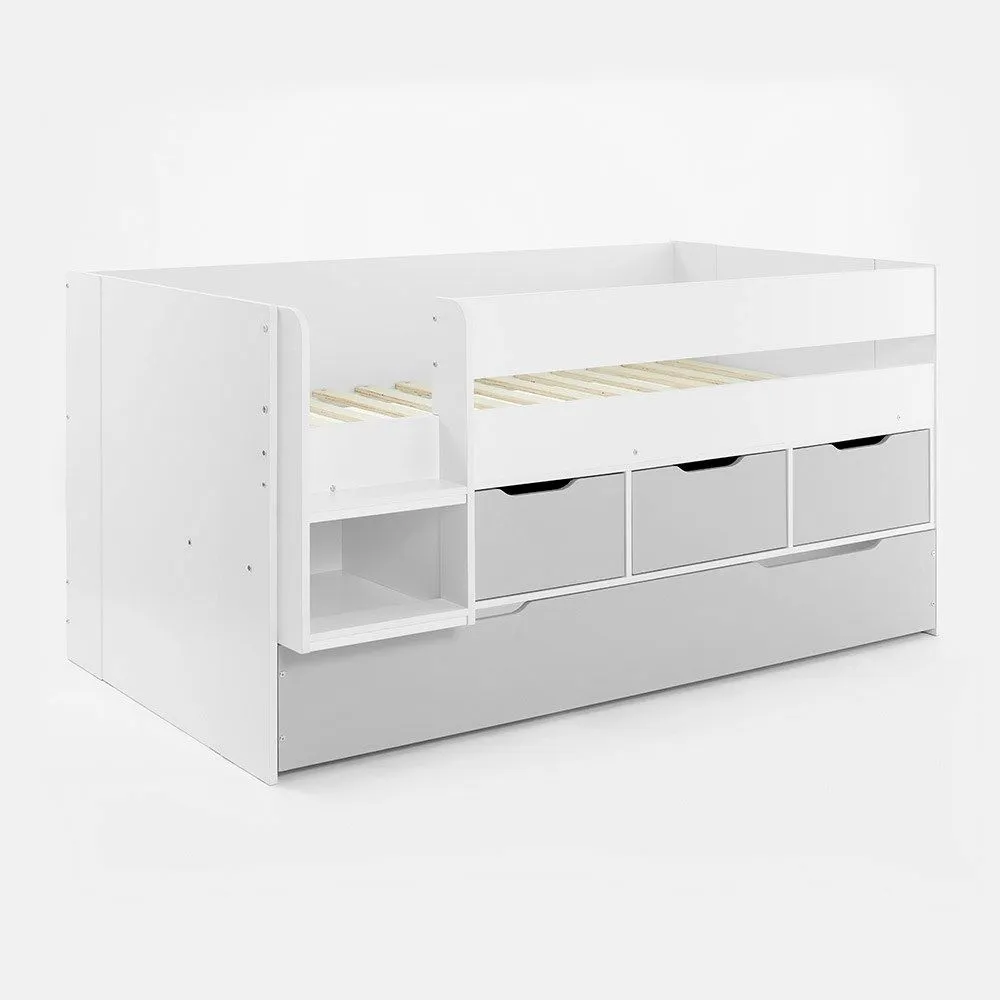 Flair Lars Low Cabin Bed with Trundle & Storage Drawers in White 5