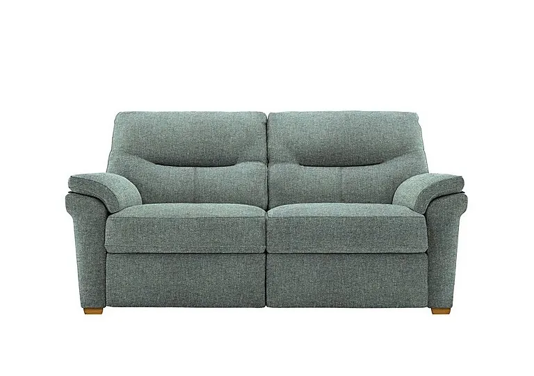 Seattle 2.5 Seater Fabric Sofa with Wooden Feet - Dapple Kingfisher