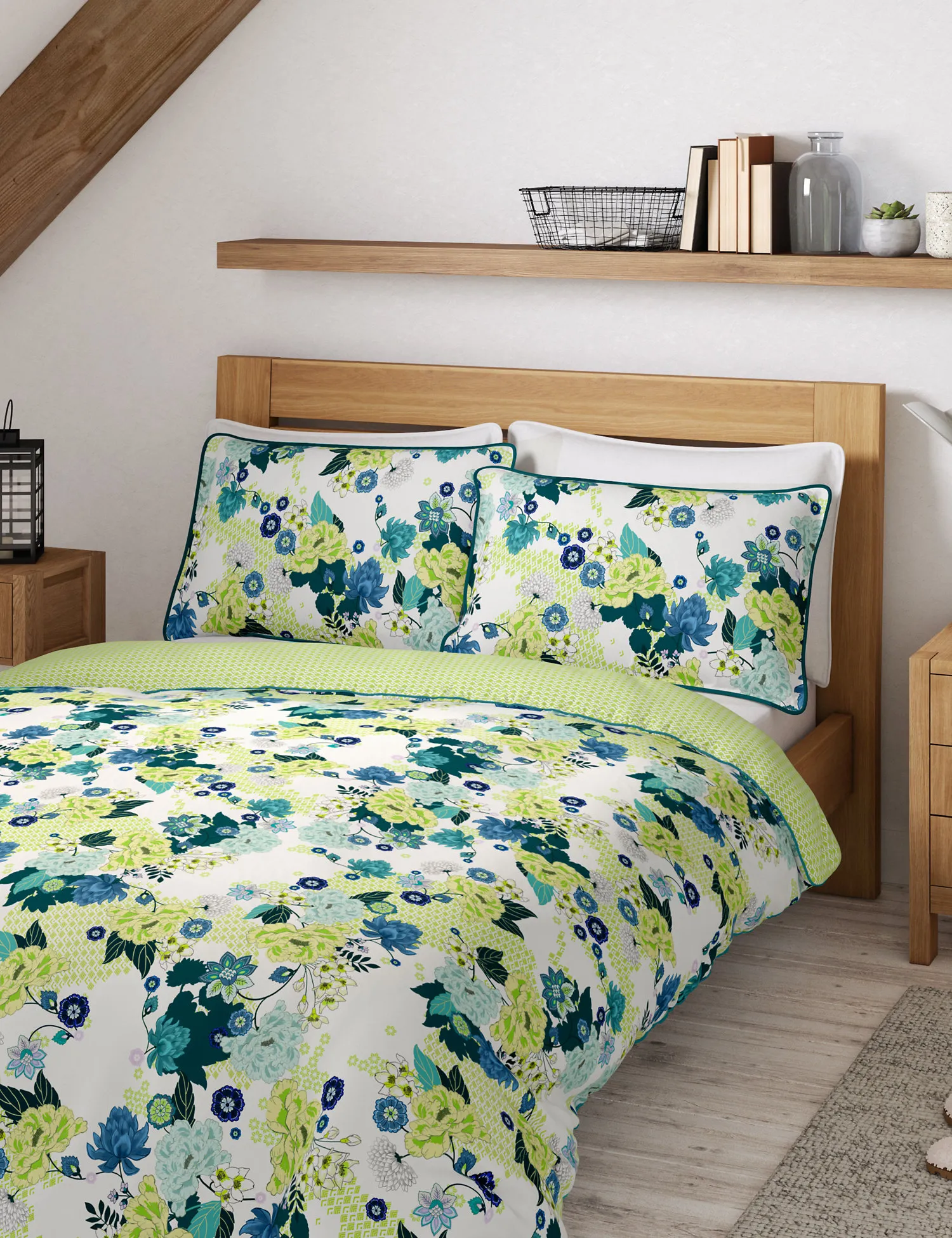 M&S Pure Cotton Floral Bedding Set